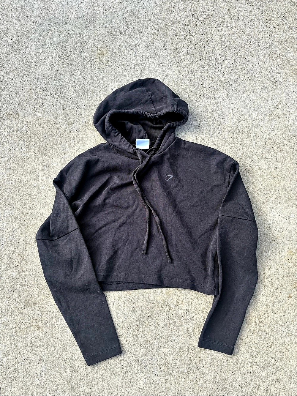 Gymshark Studio Warm Up Hoodie Cropped Black Small